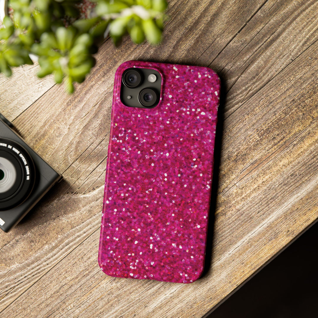 Slim Muted Pink Faux Play on Glitter Effect Cute Phone Cases for Iphone 16 Pro Max | iPhone 15 Case | iPhone 15 Pro Max Case, Iphone 14, Iphone 14 Pro Max, Iphone 13 12 11 8 7 - Studio40ParkLane