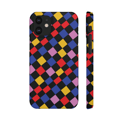 Colorful Checkerboard Cute Phone Case - Sleek Snap - for iPhone 16 15 14 13 12 11 Max Pro Plus Samsung Galaxy S24 S23 S22 S21 S20 Plus Ultra - Studio40ParkLane