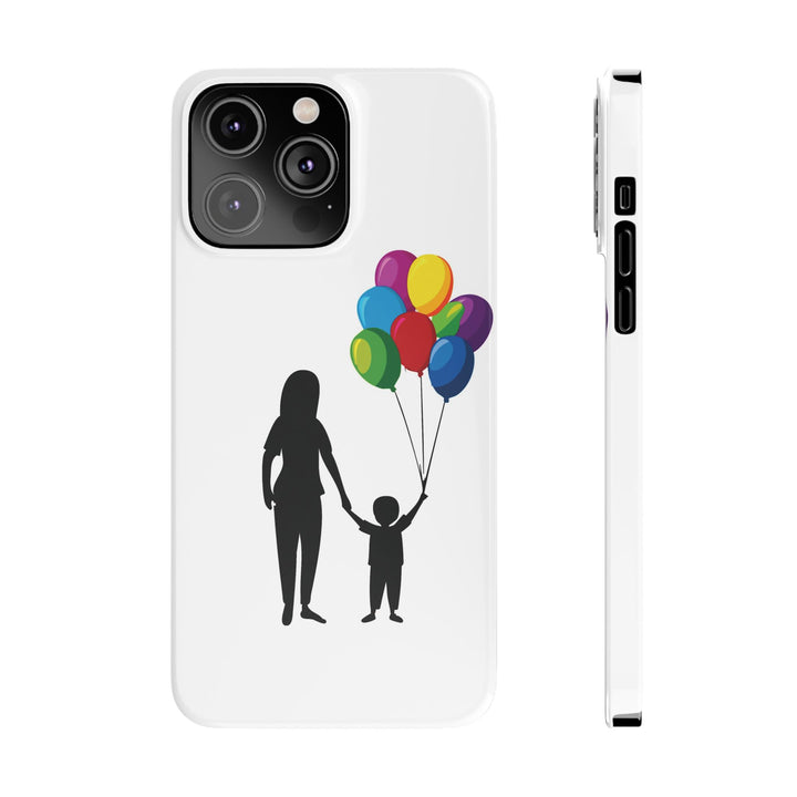 Slim Mother Child Balloons Gift for Her Cute Phone Cases for Iphone 16 Pro Max | iPhone 15 Case | iPhone 15 Pro Max Case, Iphone 14, 13, 12, 11, 10, 8, 7 - Studio40ParkLane