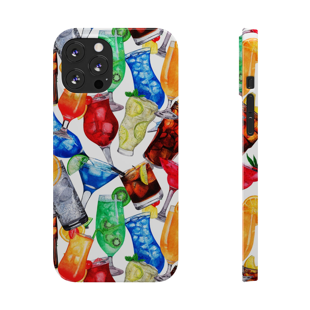 Slim Cute Phone Cases for Iphone - | iPhone 15 Case | iPhone 15 Pro Max Case, Iphone 14 Case, Iphone 14 Pro Max, Iphone 13, Summer Fruit Cocktail - Studio40ParkLane