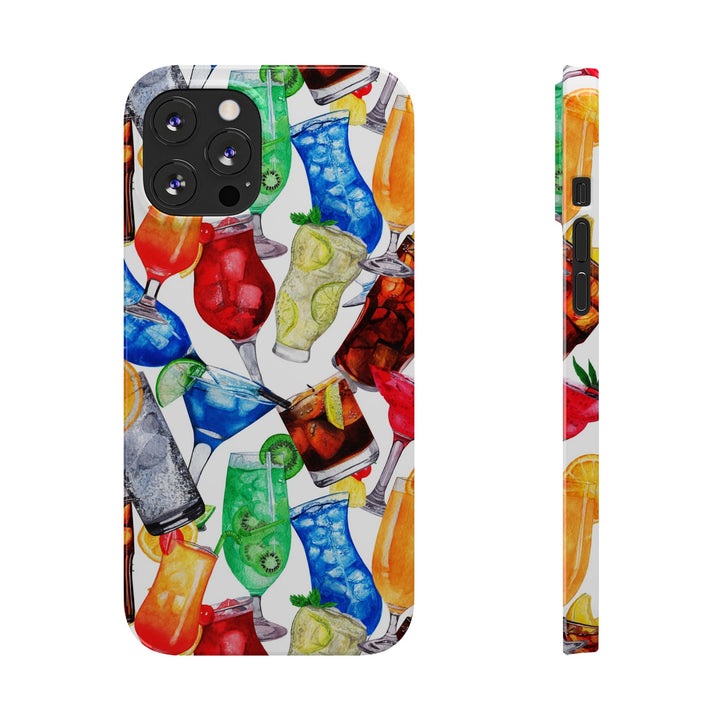 Slim Cute Phone Cases for Iphone - | iPhone 15 Case | iPhone 15 Pro Max Case, Iphone 14 Case, Iphone 14 Pro Max, Iphone 13, Summer Fruit Cocktail - Studio40ParkLane