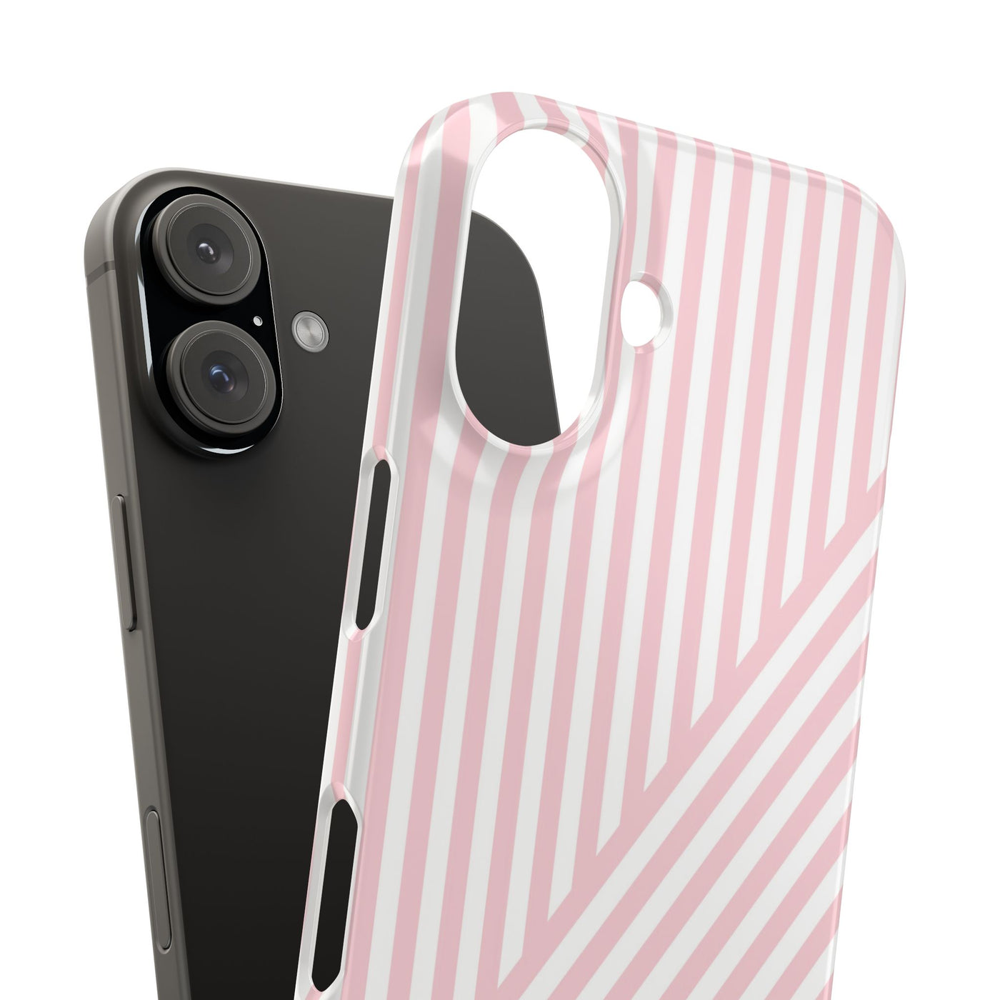 Aesthetic Sweet Pink Stripes Cute Phone Case Sleek Snap - For iPhone 17 Pro Max iPhone 16 Pro iPhone 15 Iphone 14 Plus 13 Pro 12 11 10 Gift