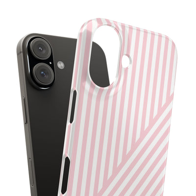 Aesthetic Sweet Pink Stripes Cute Phone Case Sleek Snap - For iPhone 17 Pro Max iPhone 16 Pro iPhone 15 Iphone 14 Plus 13 Pro 12 11 10 Gift