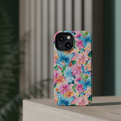 Butterflies Flowers Magsafe Cute Phone Case for Iphone Gift for Her, iPhone 16 Case iPhone 15 Pro Max Case, Iphone 14, Iphone 14 Pro Max, 13, 12