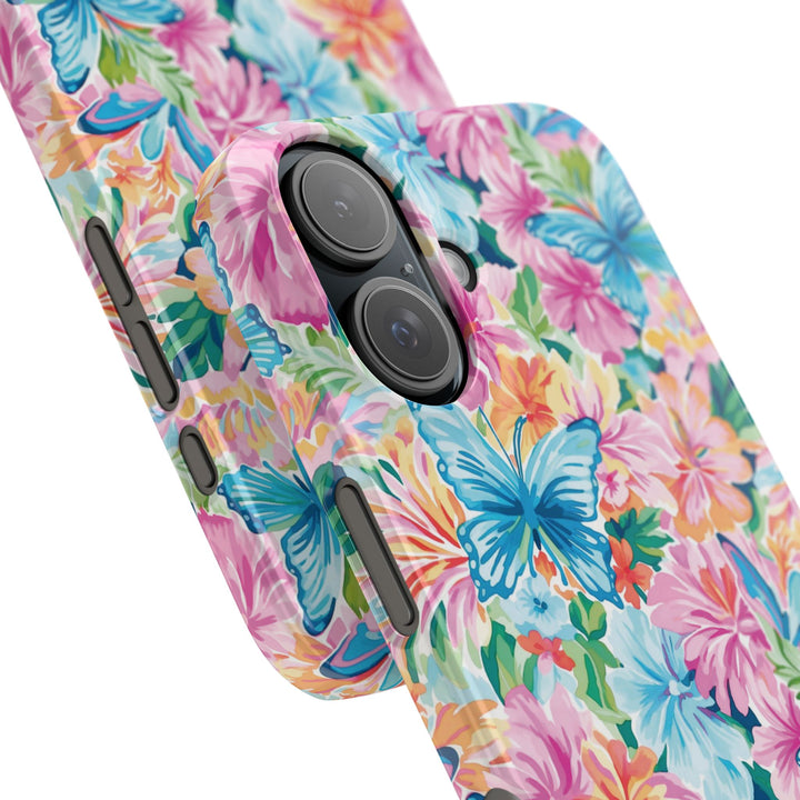 Sleek Snap Butterflies Flowers Cute Phone Case for iPhone 16 15 14 13 12 11 X Xs Max Xr Pro Plus Samsung Galaxy S24 S23 S22 S21 S20 Ultra