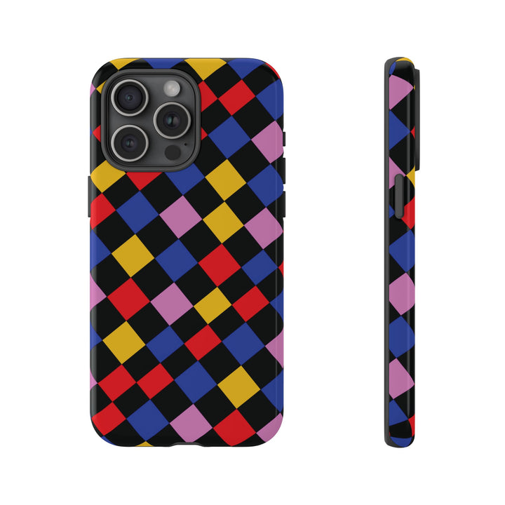 Aesthetic Tough Colorful Checkerboard Phone Case Premium - For iPhone 17 Pro Max iPhone 16 Pro iPhone 15 Iphone 14 Plus 13 Pro 12 11 10 XR - Studio40ParkLane