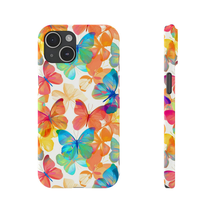 Slim Cute Phone Cases for Iphone - | iPhone 15 Case | iPhone 15 Pro Max Case, Iphone 14 Case, Iphone 14 Pro Max, Iphone 13, Summer Bright Butterflies - Studio40ParkLane