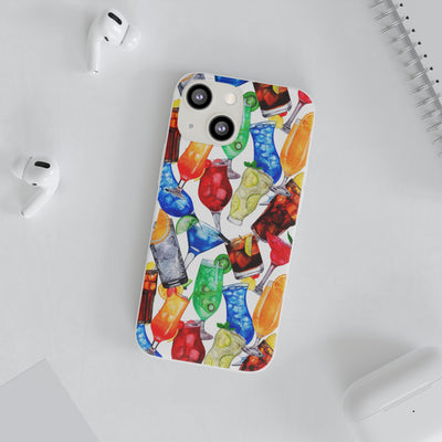 Cute Flexi Phone Cases, For Iphones and Samsung Galaxy Phones, Tropical Summer Fruit Cocktails, Galaxy S23 Phone Case, Samsung S22 Case, Samsung S21, Iphone 15, Iphone 14, Iphone 13