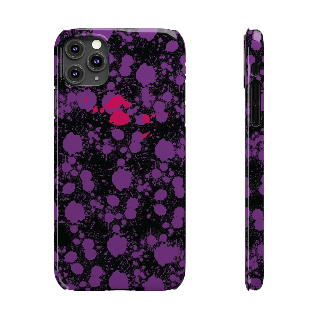 Slim Cute Phone Cases for Iphone - | iPhone 15 Case | iPhone 15 Pro Max Case, Iphone 14 Case, Iphone 14 Pro Max, Iphone 13, Purple Pink Paint Blots Splash - Studio40ParkLane