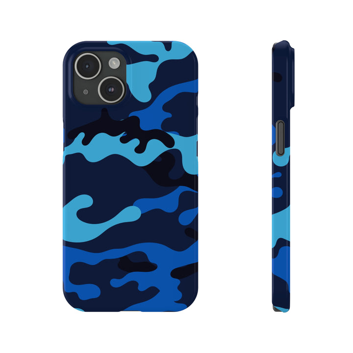 Slim Cute Phone Cases for Iphone - | iPhone 15 Case | iPhone 15 Pro Max Case, Iphone 14 Case, Iphone 14 Pro Max, Iphone 13, Blue Camouflage - Studio40ParkLane