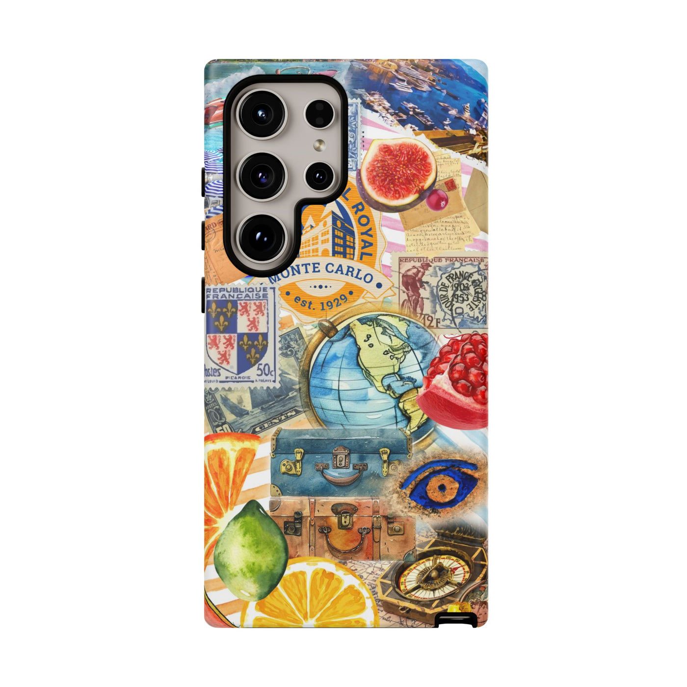 Cute European Summer Collage Phone Case, for IPhone 16 Case | Iphone 15, Iphone 14, IPhone 13 Case, 11 8 7, Samsung Galaxy S24, S23, S22, S21 Extra Protective