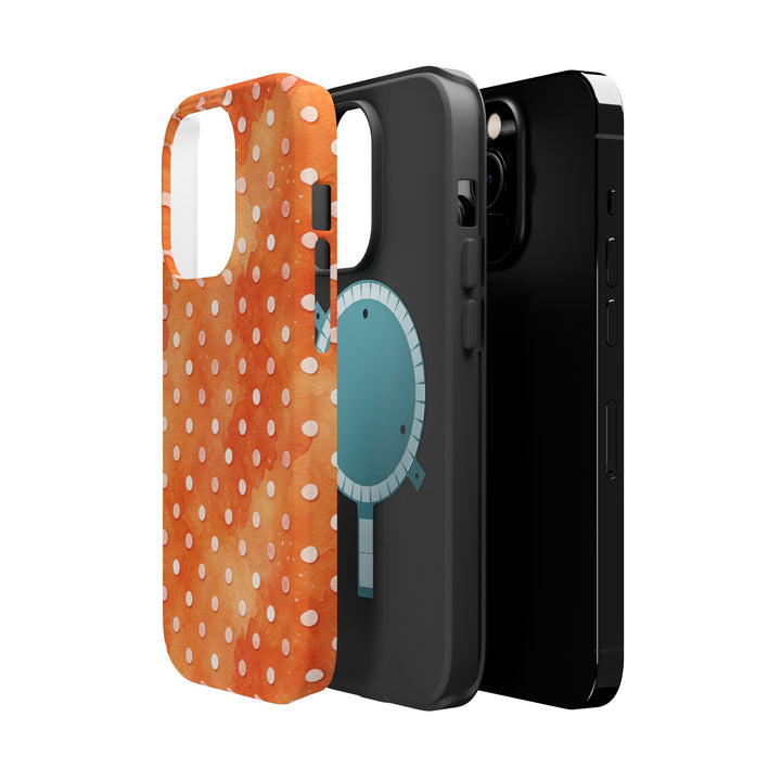 Aesthetic Tough Magsafe Orange Polka Dots Phone Case - For iPhone 17 Pro Max iPhone 16 Pro iPhone 15 Iphone 14 Plus 13 Pro 12 11 10 XR - Studio40ParkLane