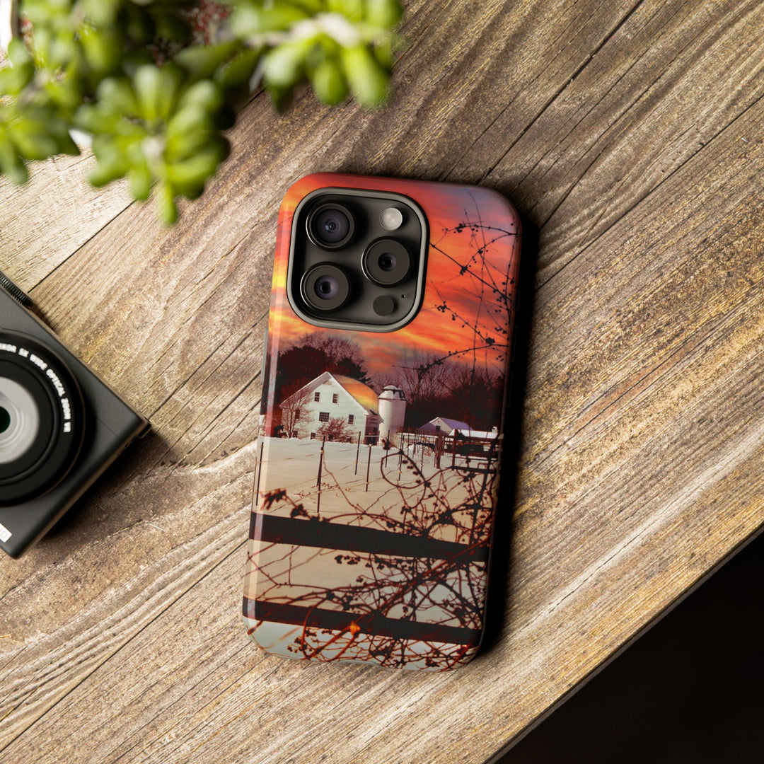 Impact Resistant, Winter Sunset Cute Phone Cases for Samsung S24, S23, S22, S21, IPhone 15 pro Iphone 14 pro Iphone 13 IPhone 12 Iphone 11 - Studio40ParkLane