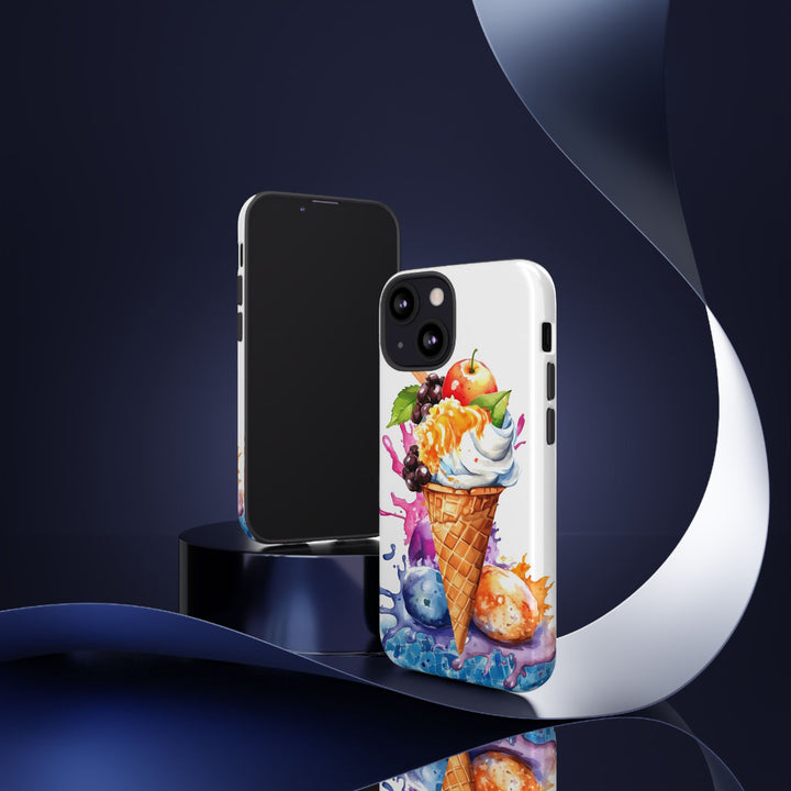 Impact Resistant, Summer Ice Cream Cone, Cute Phone Cases for Samsung S24, S23, S22, S21, IPhone 15 pro Iphone 14 pro Iphone 13 IPhone 12 Iphone 11 - Studio40ParkLane