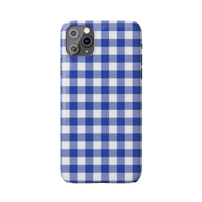 Slim Blue Gingham Gift for Her Cute Phone Cases for Iphone 16 Pro Max | iPhone 15 Case | iPhone 15 Pro Max Case, Iphone 14, 13, 12, 11, 10, 8, 7