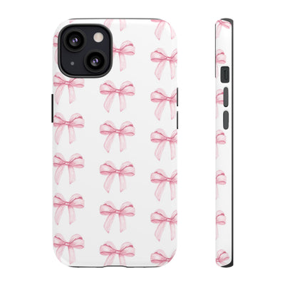 Pink Bows Cute Phone Case, for IPhone 16 Pro Max | Iphone 15, Iphone 14, IPhone 13 Case, 11 8 7, Samsung Galaxy S24, S23, S22, S21, 2 Layer Protection