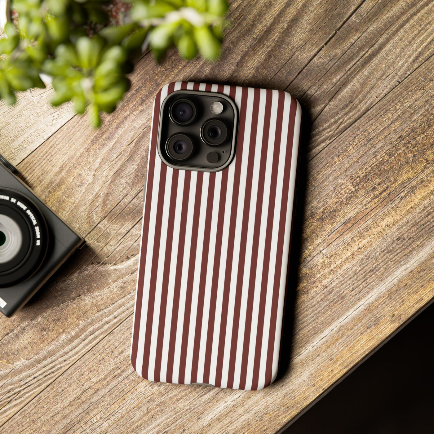 Tough Premium Chocolate Stripes Phone Case Gift for Her - For Apple iPhone 16 Pro Max 16e iPhone 15 Pro iPhone Iphone 14 Plus 13 Pro 12 SE XR - Studio40ParkLane