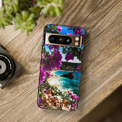 Impact Resistant, Bougainvillea Seaview, Cute Phone Cases for Samsung S24, S23, S22, S21, IPhone 15 pro Iphone 14 pro Iphone 13 IPhone 12 Iphone 11