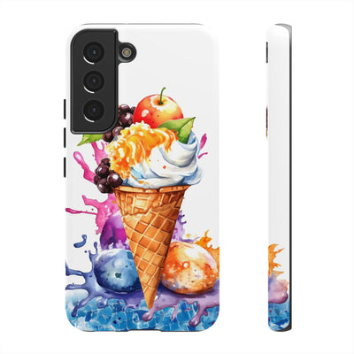 Impact Resistant, Summer Ice Cream Cone, Cute Phone Cases for Samsung S24, S23, S22, S21, IPhone 15 pro Iphone 14 pro Iphone 13 IPhone 12 Iphone 11