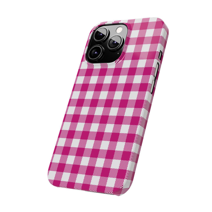 Slim Pink Gingham Gift for Her Cute Phone Cases for Iphone 16 Pro Max | iPhone 15 Case | iPhone 15 Pro Max Case, Iphone 14, 13, 12, 11, 10, 8, 7 - Studio40ParkLane