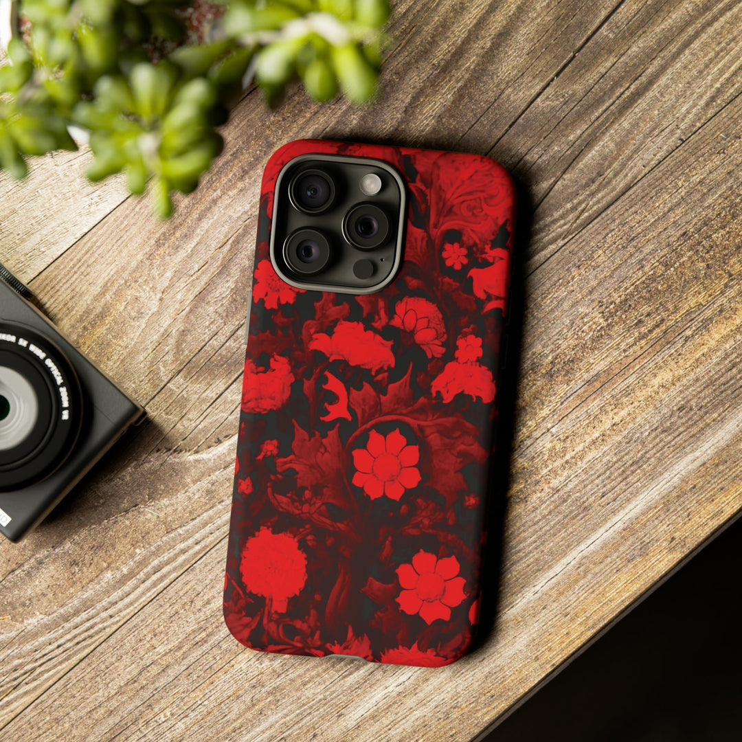 Cool Phone Case | Red Flowers, For iPhone 15 Case | iPhone 15 Pro Case, Iphone 14 Case, Iphone 14 Pro Max Case, Protective Iphone Case - Studio40ParkLane
