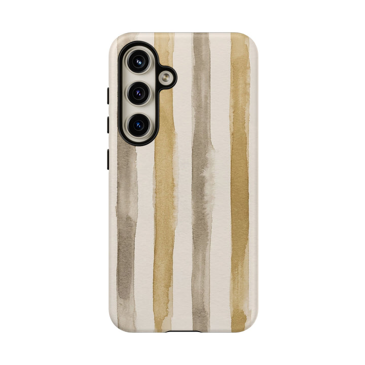 Tough Cute Brown Beige Stripes Phone Case, for IPhone 17 Pro Max | Iphone 17 Air, Iphone 16, IPhone 15, 14 13 12, Samsung Galaxy S26, S25, S24, S23 - Studio40ParkLane