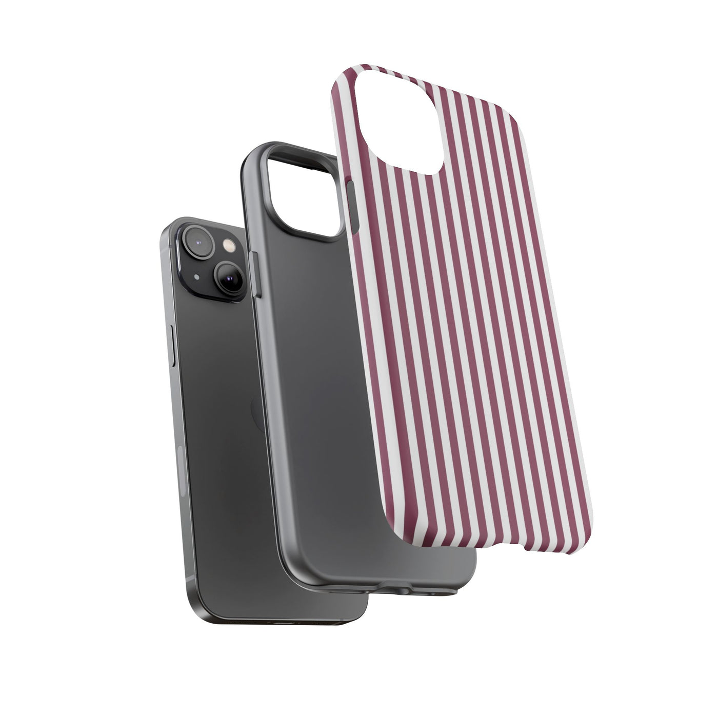 Tough Premium Old Claret Stripes Phone Case Gift for Her - For Apple iPhone 16 Pro Max 16e iPhone 15 Pro iPhone Iphone 14 Plus 13 Pro 12 SE XR - Studio40ParkLane