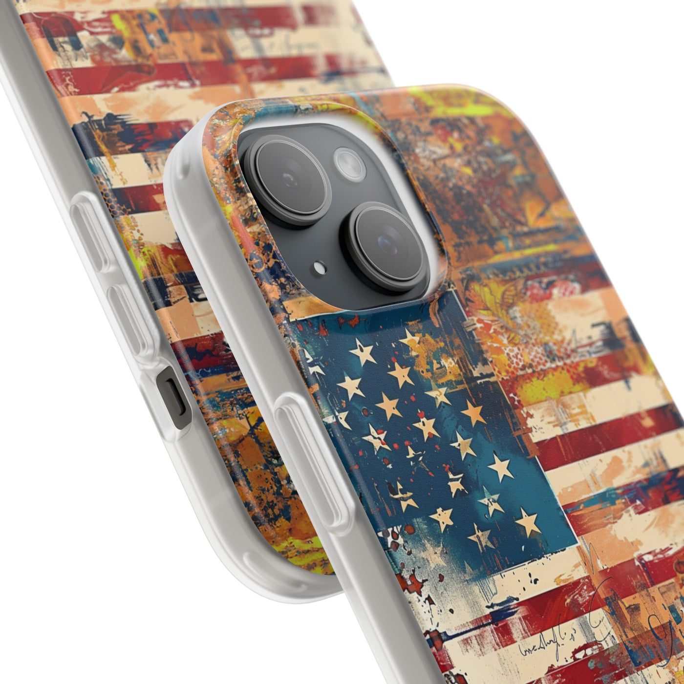 Cute Flexi Phone Cases, US Flag Abstract, Compatible with Samsung Galaxy S23, Samsung S22, Samsung S21, Samsung S20, Galaxy S20 Ultra