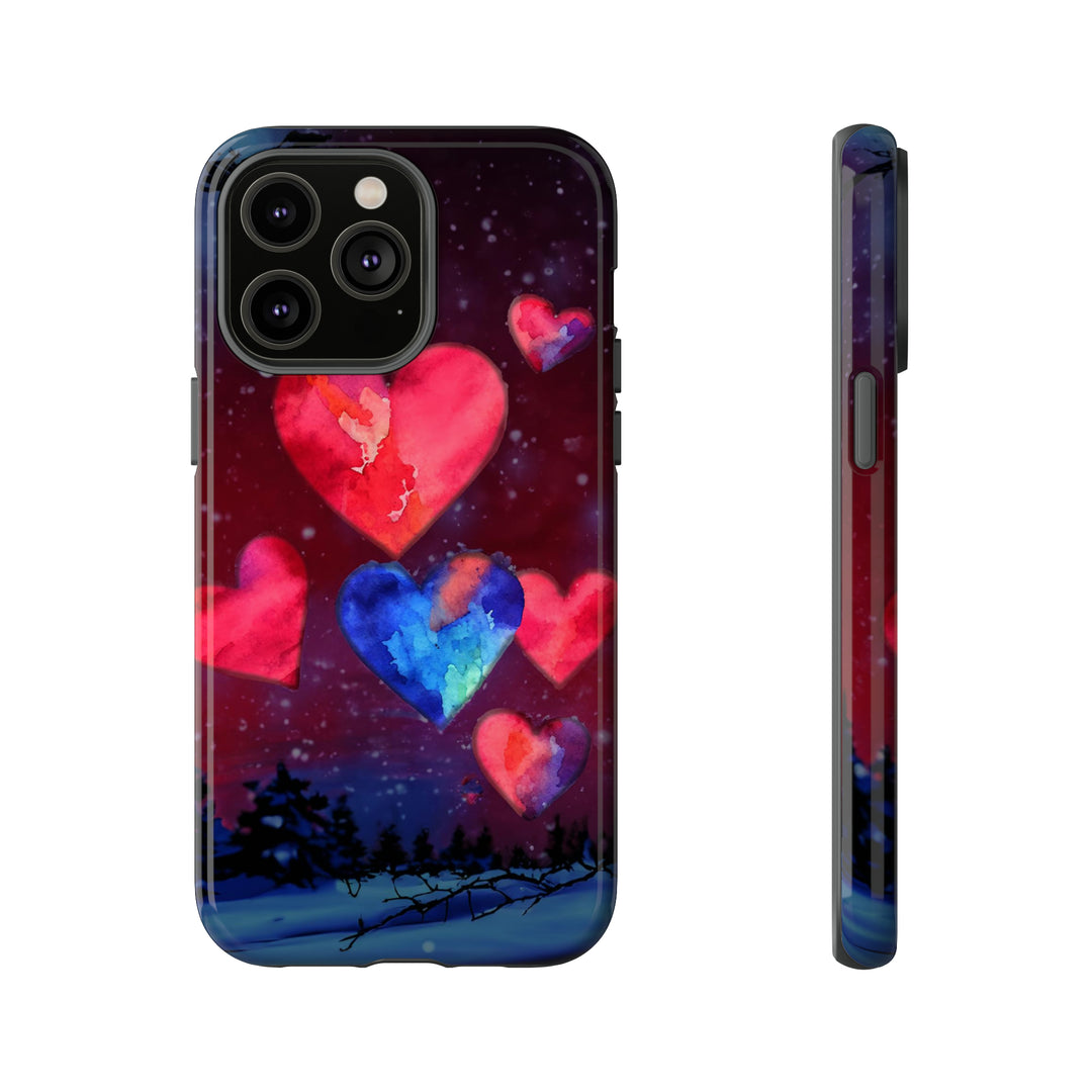 Cute IPhone Case | Rising Heart Love Night, iPhone 15 Case | iPhone 15 Pro Case, Iphone 14 Case, Iphone 14 Pro Max Case, Iphone 13 Case - Studio40ParkLane