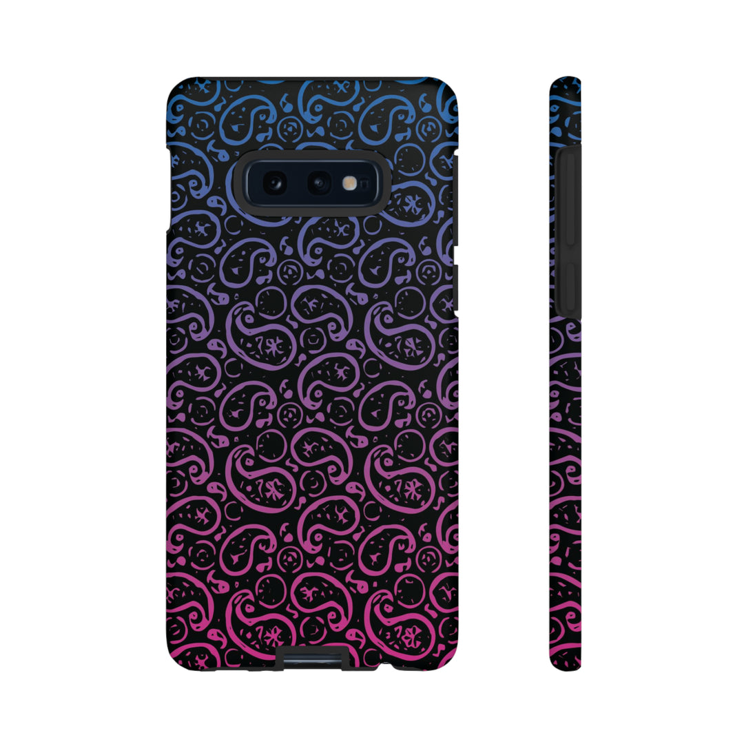 Cool Phone Case | Aesthetic Phone Case | Paisley Blue Pink Black | For Samsung Galaxy S23, S22, S21, S20 | Luxury Double Layer | Cute - Studio40ParkLane
