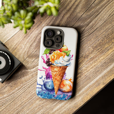 Impact Resistant, Summer Ice Cream Cone, Cute Phone Cases for Samsung S24, S23, S22, S21, IPhone 15 pro Iphone 14 pro Iphone 13 IPhone 12 Iphone 11