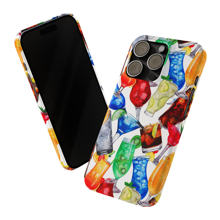 Slim Cute Phone Cases for Iphone - | iPhone 15 Case | iPhone 15 Pro Max Case, Iphone 14 Case, Iphone 14 Pro Max, Iphone 13, Summer Fruit Cocktail - Studio40ParkLane
