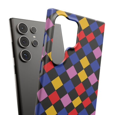 Colorful Checkerboard Cute Phone Case - Sleek Snap - for iPhone 16 15 14 13 12 11 Max Pro Plus Samsung Galaxy S24 S23 S22 S21 S20 Plus Ultra - Studio40ParkLane