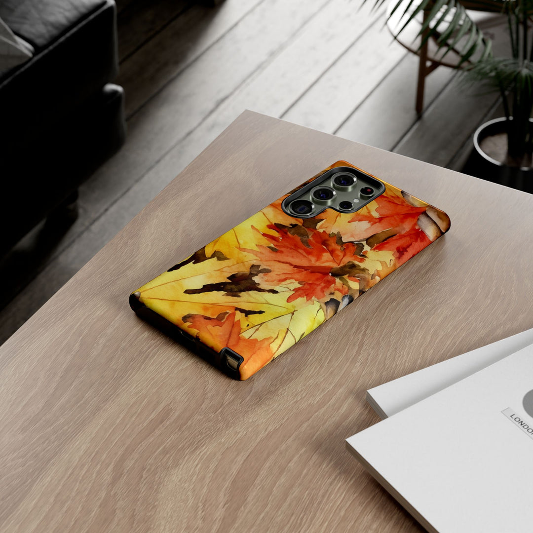 Impact Resistant, Fall Leaves, Cute Phone Cases for Samsung S24, S23, S22, S21, IPhone 15 pro Iphone 14 pro Iphone 13 IPhone 12 Iphone 11 - Studio40ParkLane