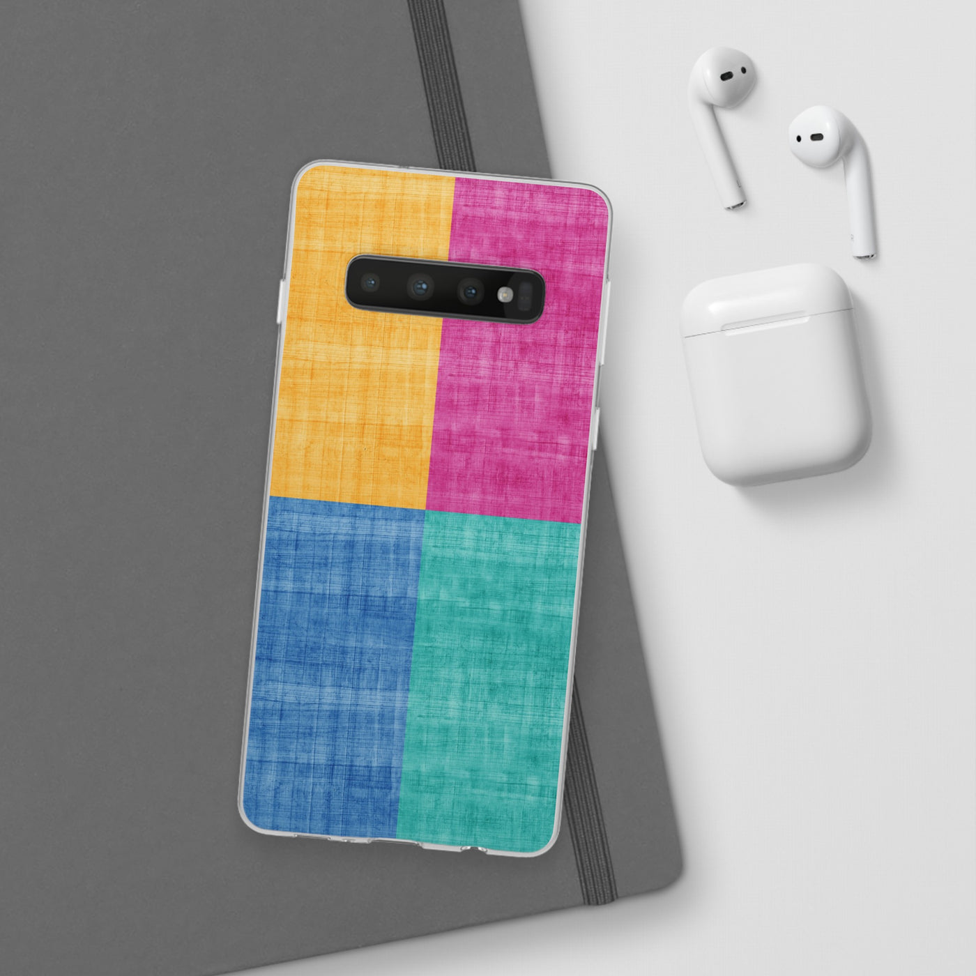 Cute Flexi Phone Cases, Abstract Colored Blocks, Compatible with Samsung Galaxy S23, Samsung S22, Samsung S21, Samsung S20, Galaxy S20 Ultra