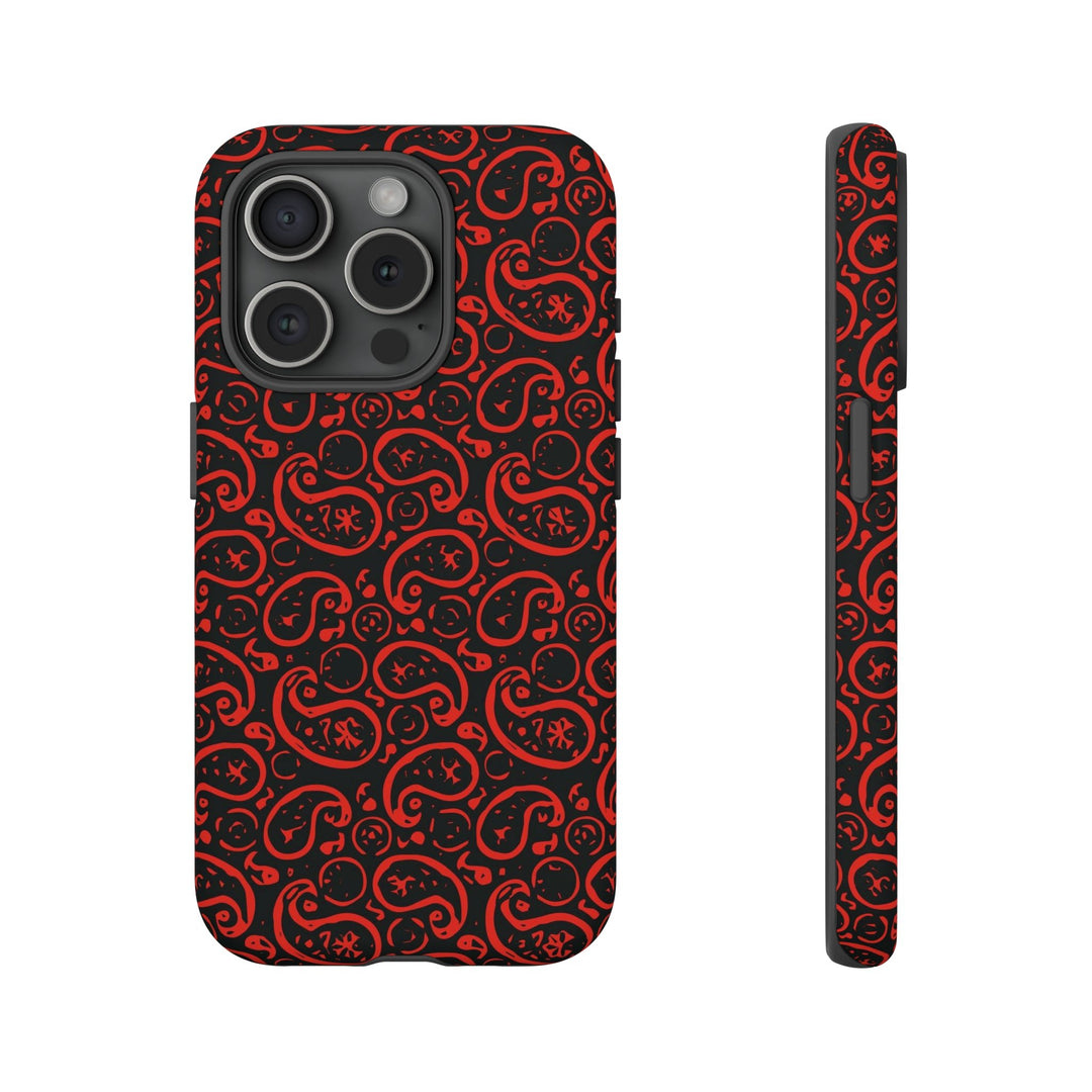 Cute IPhone Case | iPhone 15 Case | iPhone 15 Pro Max Case, Iphone 14 Case, Iphone 14 Pro Max Case IPhone Case for Art Lovers, Paisley Red - Studio40ParkLane