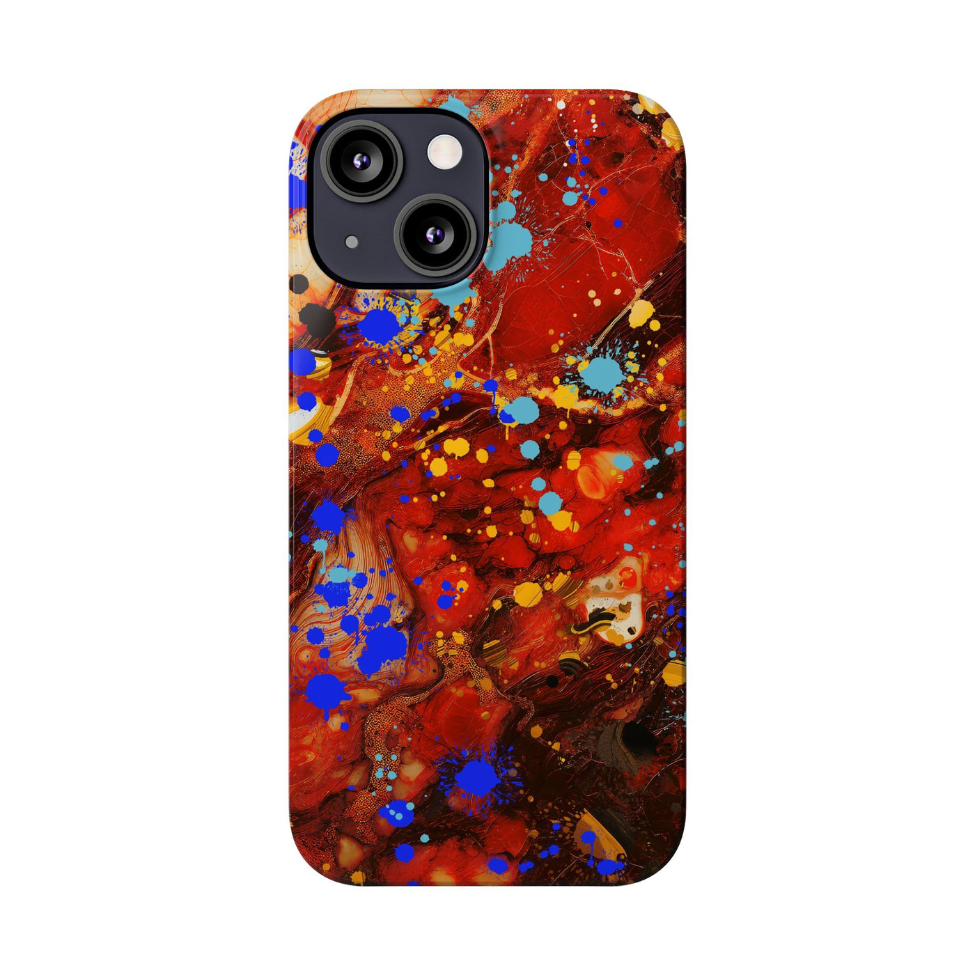 Slim Cute Phone Cases for Iphone - | iPhone 15 Case | iPhone 15 Pro Max Case, Iphone 14 Case, Iphone 14 Pro Max, Iphone 13, Fall Marble Paint Splash