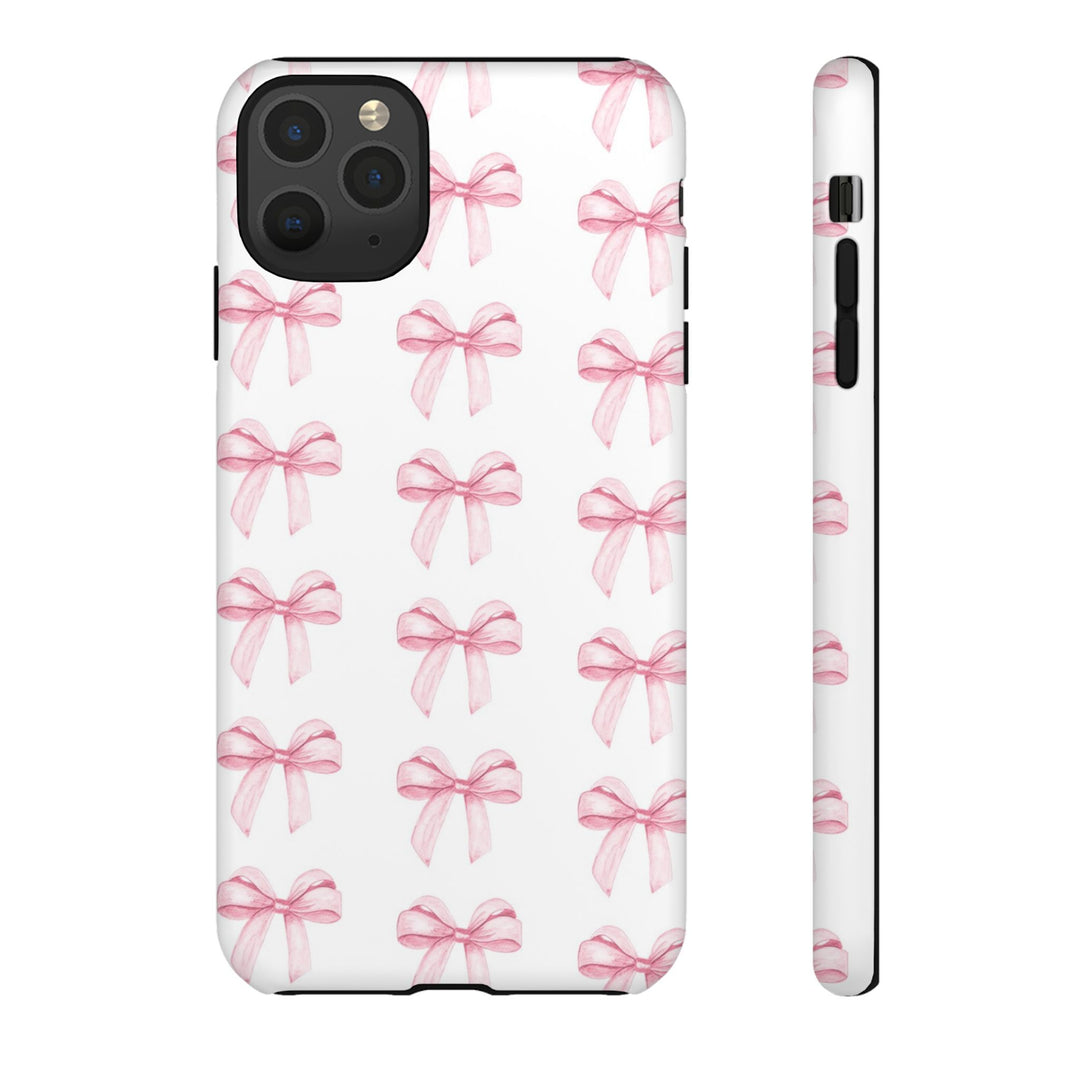 Pink Bows Cute Phone Case, for IPhone 16 Pro Max | Iphone 15, Iphone 14, IPhone 13 Case, 11 8 7, Samsung Galaxy S24, S23, S22, S21, 2 Layer Protection - Studio40ParkLane