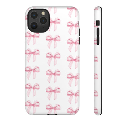 Pink Bows Cute Phone Case, for IPhone 16 Pro Max | Iphone 15, Iphone 14, IPhone 13 Case, 11 8 7, Samsung Galaxy S24, S23, S22, S21, 2 Layer Protection