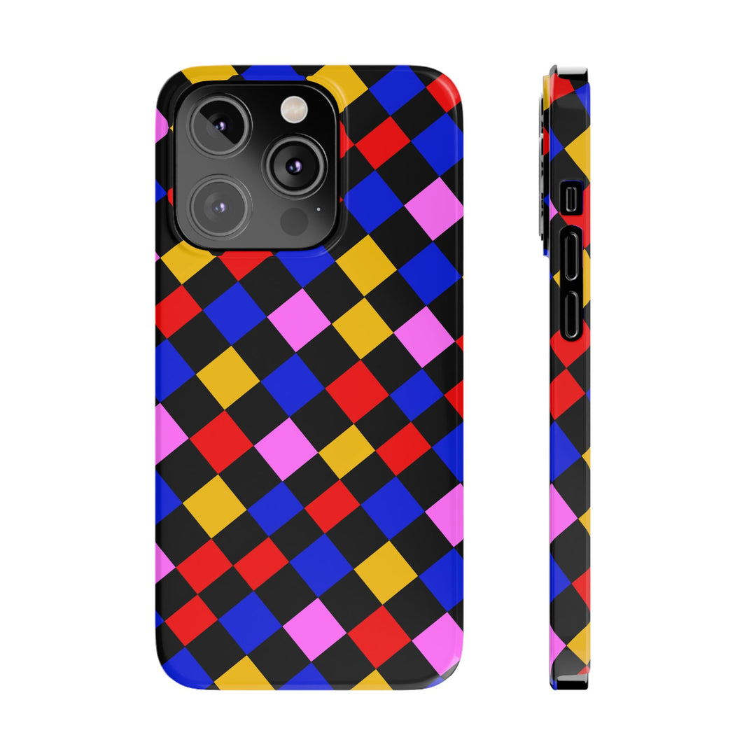 Slim Abstract Colorful Checkerboard Cute Phone Case for Iphone 17 - | iPhone 16 Pro Max Case | iPhone 15 Case Iphone 14 13 12 11 Gift for Her - Studio40ParkLane