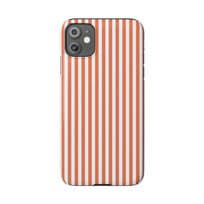 Slim Red Winter Peach Striped Cute Phone Case for Iphone 16 - | iPhone 15 Pro Max Case | iPhone 14 Case 13 12 11 10 9 8 7 X XS Gift for Her