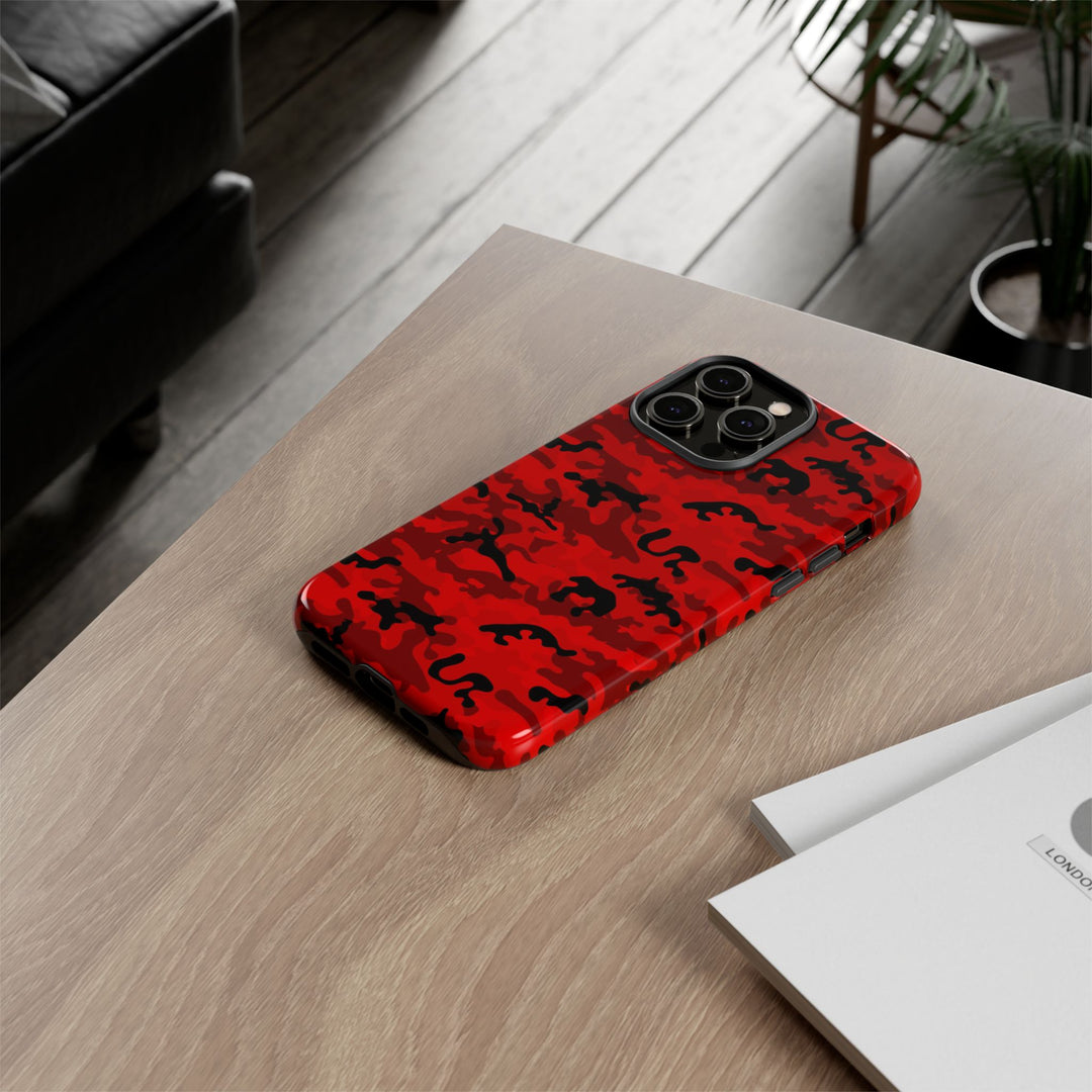 Impact Resistant, Red Camo Camouflage, Cute Phone Cases for Samsung S24, S23, S22, S21, IPhone 15 pro Iphone 14 pro Iphone 13 IPhone 12 Iphone 11 - Studio40ParkLane