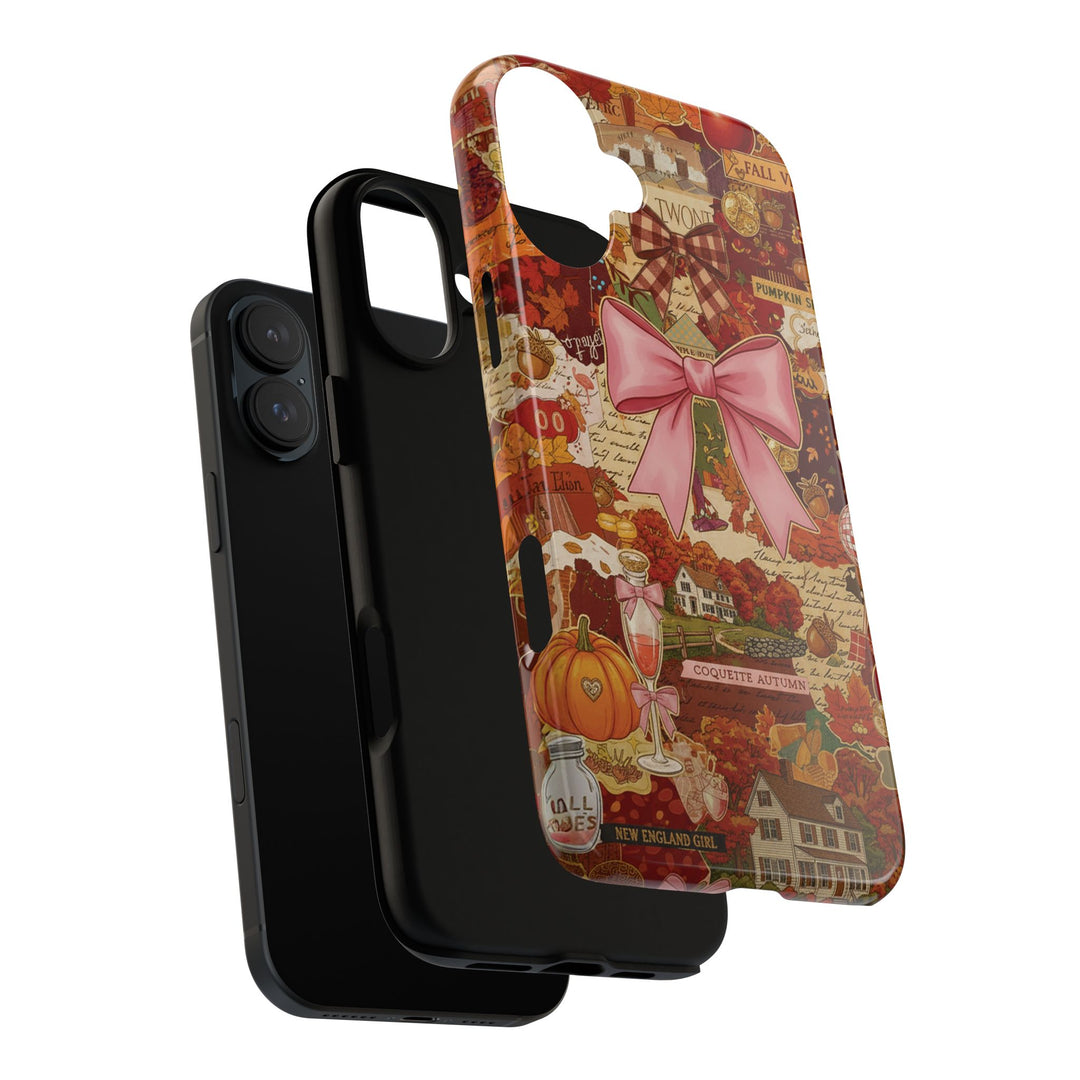 New England Fall Coquette Collage Tough Premium Phone Case - For iPhone 16 Pro Max iPhone 15 Pro iPhone Iphone 14 Plus 13 Pro 12 11 10 XR XS