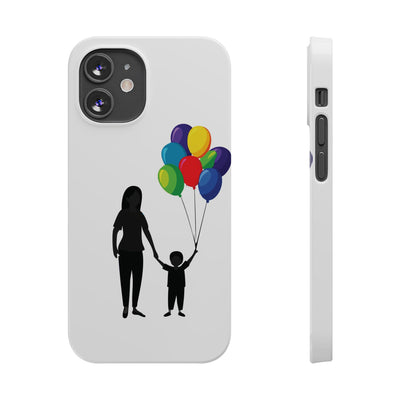 Slim Mother Child Balloons Gift for Her Cute Phone Cases for Iphone 16 Pro Max | iPhone 15 Case | iPhone 15 Pro Max Case, Iphone 14, 13, 12, 11, 10, 8, 7