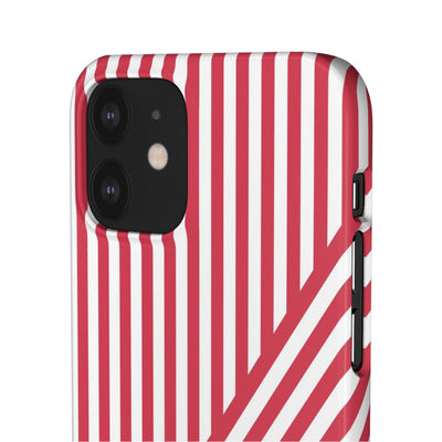 Aesthetic Winterberry Red Stripes Cute Phone Case Sleek Snap - For iPhone 17 Pro Max iPhone 16 Pro iPhone 15 Iphone 14 Plus 13 Pro 12 11 10 Gift - Studio40ParkLane