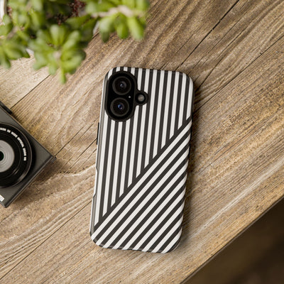 Aesthetic Tough Black White Stripes Phone Case - For iPhone 17 Pro Max iPhone 16 Pro iPhone 15 Iphone 14 Plus 13 Pro 12 11 10 XR - Studio40ParkLane