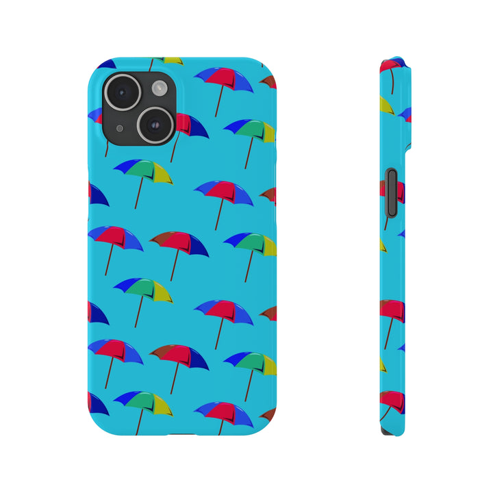 Slim Cute Phone Cases for Iphone - | iPhone 15 Case | iPhone 15 Pro Max Case, Iphone 14 Case, Iphone 14 Pro Max, Iphone 13, Colorful Beach Parasol Blue - Studio40ParkLane