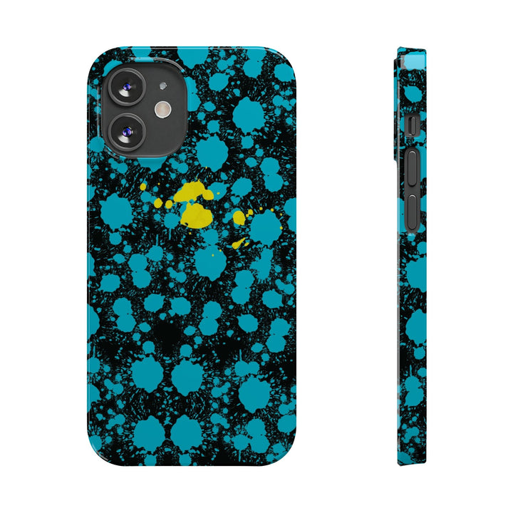 Slim Cute Phone Cases for Iphone - | iPhone 15 Case | iPhone 15 Pro Max Case, Iphone 14 Case, Iphone 14 Pro Max, Iphone 13, Paint Splash Blue Yellow - Studio40ParkLane