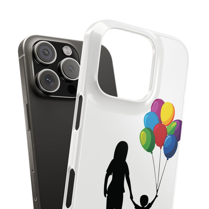 Slim Mother Child Balloons Gift for Her Cute Phone Cases for Iphone 16 Pro Max | iPhone 15 Case | iPhone 15 Pro Max Case, Iphone 14, 13, 12, 11, 10, 8, 7 - Studio40ParkLane