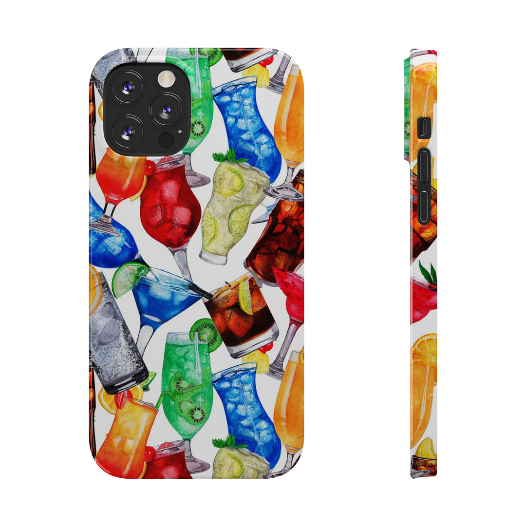 Slim Cute Phone Cases for Iphone - | iPhone 15 Case | iPhone 15 Pro Max Case, Iphone 14 Case, Iphone 14 Pro Max, Iphone 13, Summer Fruit Cocktail - Studio40ParkLane